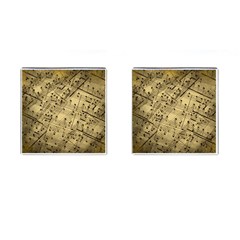 Vintage Background Music Nuts Sheet Music Cufflinks (square) by Wegoenart