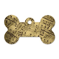 Vintage Background Music Nuts Sheet Music Dog Tag Bone (one Side) by Wegoenart