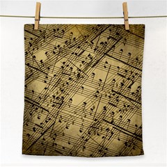 Vintage Background Music Nuts Sheet Music Face Towel by Wegoenart