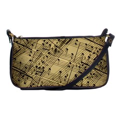 Vintage Background Music Nuts Sheet Music Shoulder Clutch Bag by Wegoenart