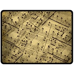 Vintage Background Music Nuts Sheet Music Fleece Blanket (large)  by Wegoenart