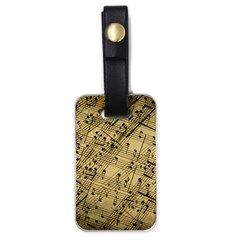 Vintage Background Music Nuts Sheet Music Luggage Tag (one Side) by Wegoenart