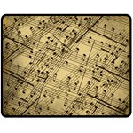 Vintage Background Music Nuts Sheet Music Double Sided Fleece Blanket (Medium)  58.8 x47.4  Blanket Front