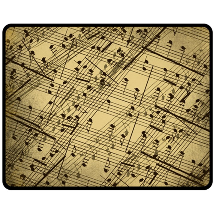 Vintage Background Music Nuts Sheet Music Double Sided Fleece Blanket (Medium) 