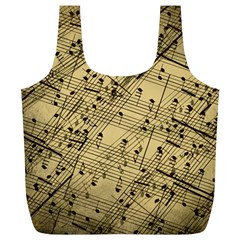 Vintage Background Music Nuts Sheet Music Full Print Recycle Bag (xl) by Wegoenart