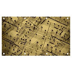 Vintage Background Music Nuts Sheet Music Banner And Sign 7  X 4 