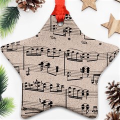 Art Vintage Music Paper Background Design Ornament (star) by Wegoenart