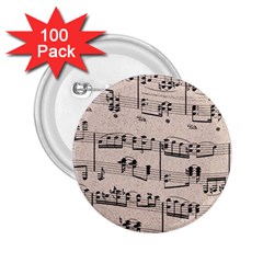 Art Vintage Music Paper Background Design 2 25  Buttons (100 Pack)  by Wegoenart