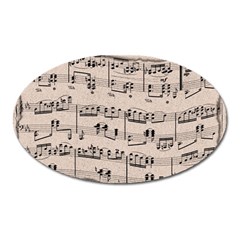 Art Vintage Music Paper Background Design Oval Magnet by Wegoenart