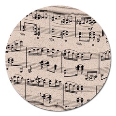 Art Vintage Music Paper Background Design Magnet 5  (round) by Wegoenart