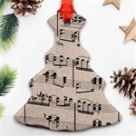 Art Vintage Music Paper Background Design Ornament (Christmas Tree)  Front