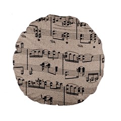 Art Vintage Music Paper Background Design Standard 15  Premium Round Cushions