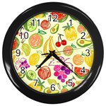 Seamless-fruit Wall Clock (Black) Front