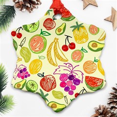 Seamless-fruit Snowflake Ornament (two Sides) by nateshop