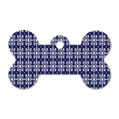 Floral-navi Dog Tag Bone (One Side)