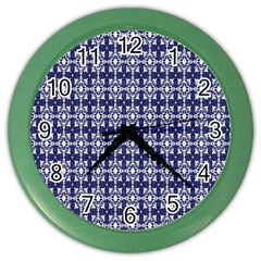 Floral-navi Color Wall Clock