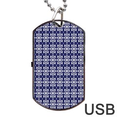 Floral-navi Dog Tag USB Flash (Two Sides)