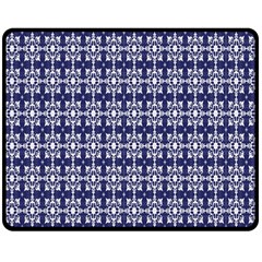 Floral-navi Double Sided Fleece Blanket (Medium) 