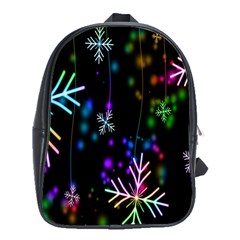 Snowflakes-star Calor School Bag (xl) by nateshop