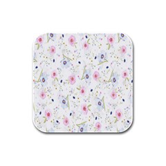 Background-flower Beatiful Rubber Square Coaster (4 Pack) by nateshop