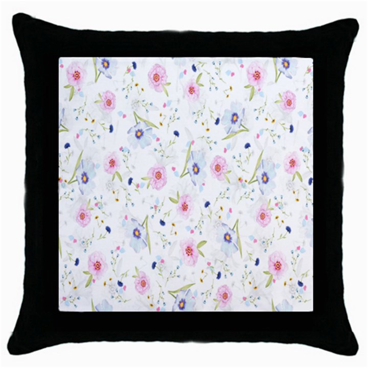 Background-flower Beatiful Throw Pillow Case (Black)