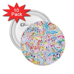 Floral Pattern 2 25  Buttons (10 Pack) 