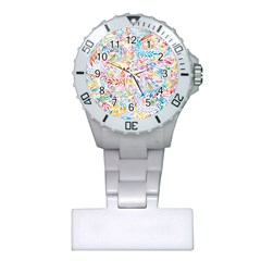 Floral Pattern Plastic Nurses Watch by nateshop