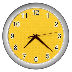 Geometric-pattern-yellow Wall Clock (Silver)