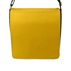 Geometric-pattern-yellow Flap Closure Messenger Bag (L)