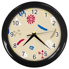 Pattern-star Moca Wall Clock (black) by nateshop