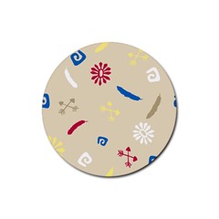 Pattern-star Moca Rubber Coaster (round) by nateshop