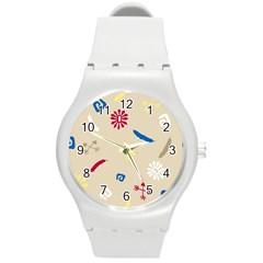 Pattern-star Moca Round Plastic Sport Watch (m) by nateshop