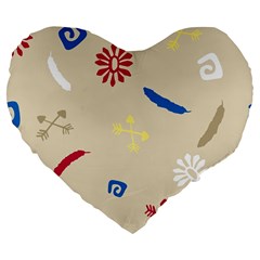 Pattern-star Moca Large 19  Premium Flano Heart Shape Cushions by nateshop