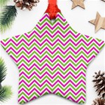 Mave,chevron,white,navi,purple Star Ornament (Two Sides) Front