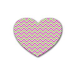 Mave,chevron,white,navi,purple Rubber Heart Coaster (4 Pack) by nateshop