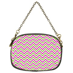 Mave,chevron,white,navi,purple Chain Purse (one Side) by nateshop