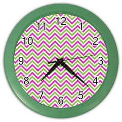 Mave,chevron,white,navi,purple Color Wall Clock by nateshop