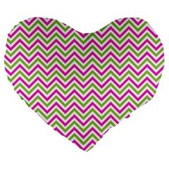 Mave,chevron,white,navi,purple Large 19  Premium Heart Shape Cushions by nateshop