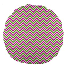 Mave,chevron,white,navi,purple Large 18  Premium Flano Round Cushions by nateshop