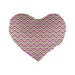 Mave,chevron,white,navi,purple Standard 16  Premium Flano Heart Shape Cushions Front