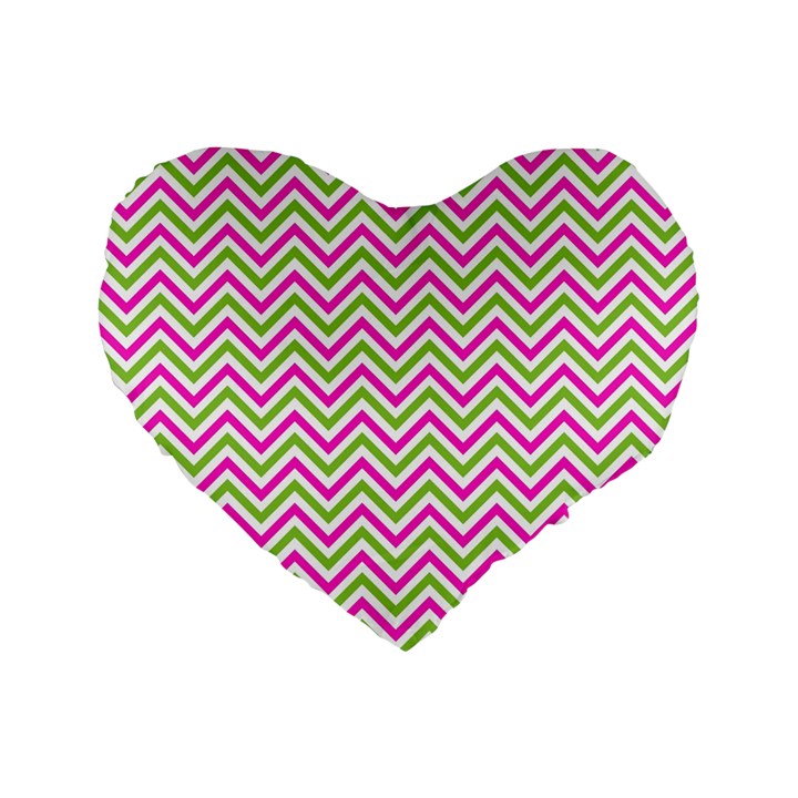 Mave,chevron,white,navi,purple Standard 16  Premium Flano Heart Shape Cushions