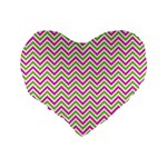 Mave,chevron,white,navi,purple Standard 16  Premium Flano Heart Shape Cushions Back