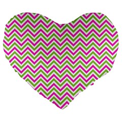 Mave,chevron,white,navi,purple Large 19  Premium Flano Heart Shape Cushions