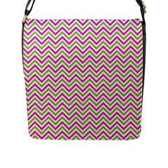 Mave,chevron,white,navi,purple Flap Closure Messenger Bag (l) by nateshop