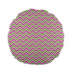 Mave,chevron,white,navi,purple Standard 15  Premium Flano Round Cushions Back