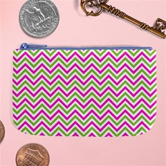 Mave,chevron,white,navi,purple Large Coin Purse by nateshop