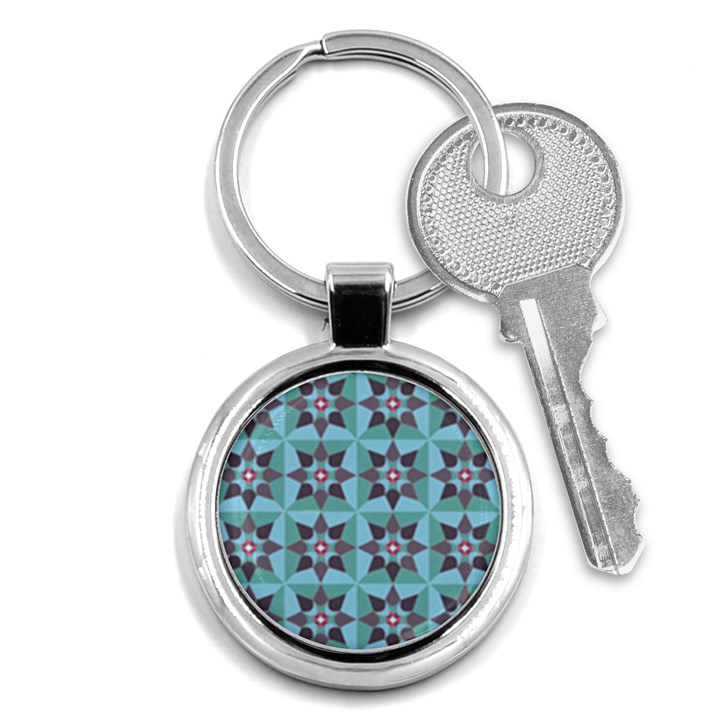 Floral Pattern Floral Motif Key Chain (Round)