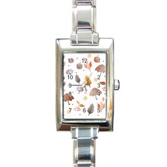 Autumn Boho Art Boho Background Rectangle Italian Charm Watch by Wegoenart