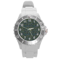 Abstract Pattern Sprinkles Sprinkle Round Plastic Sport Watch (l) by Wegoenart