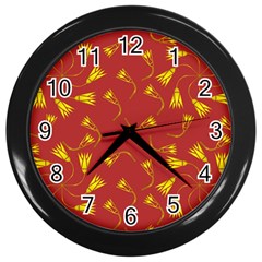 Background Pattern Texture Design Wall Clock (black) by Wegoenart